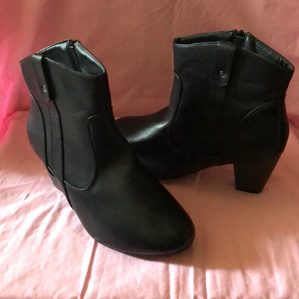 Faux Leather Ankle Boots